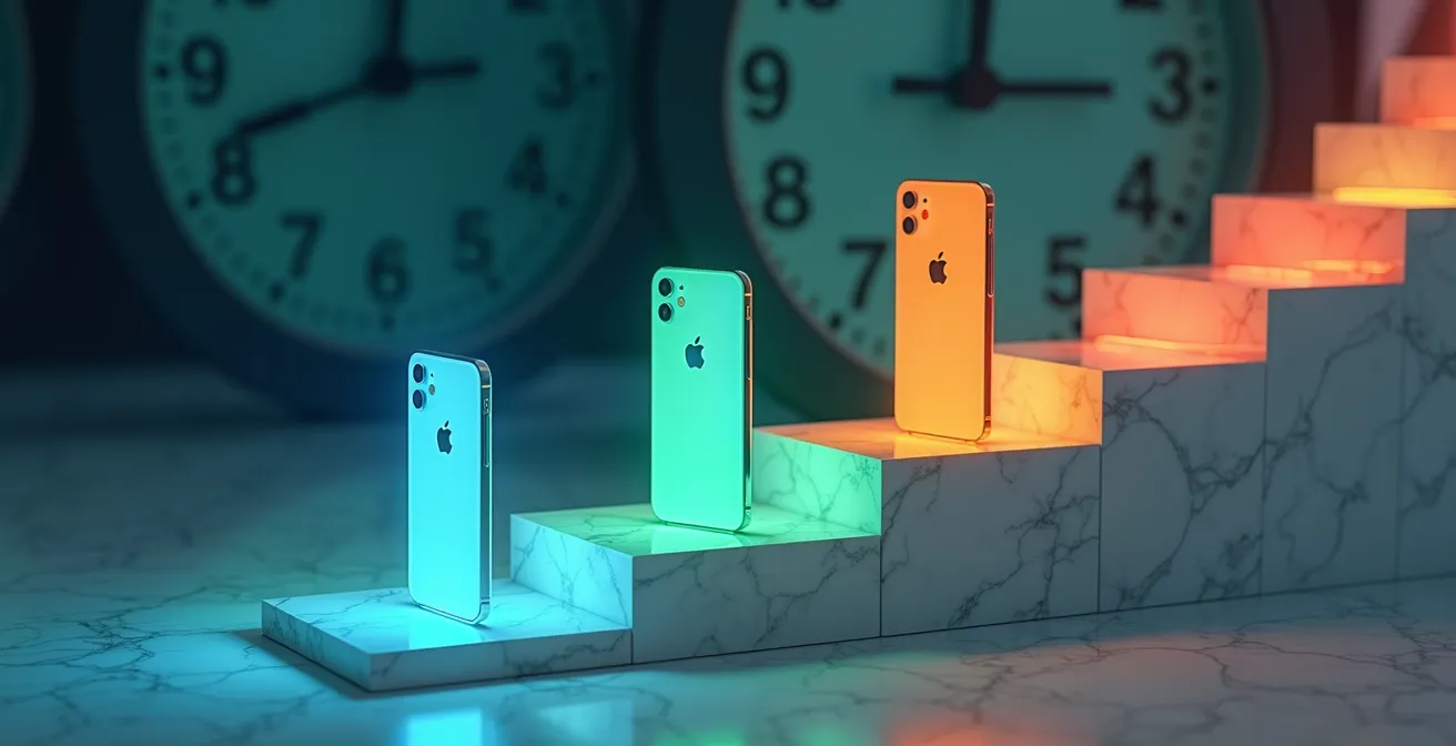 Comparación visual de años de actualización entre marcas Android