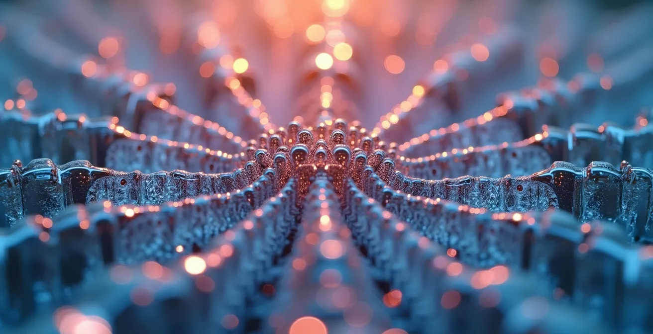 Visualización abstracta de patrones de datos y tendencias predictivas en análisis de ventas