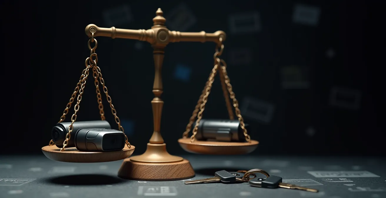 Escena conceptual sobre dilema legal en accidente de vehículo autónomo